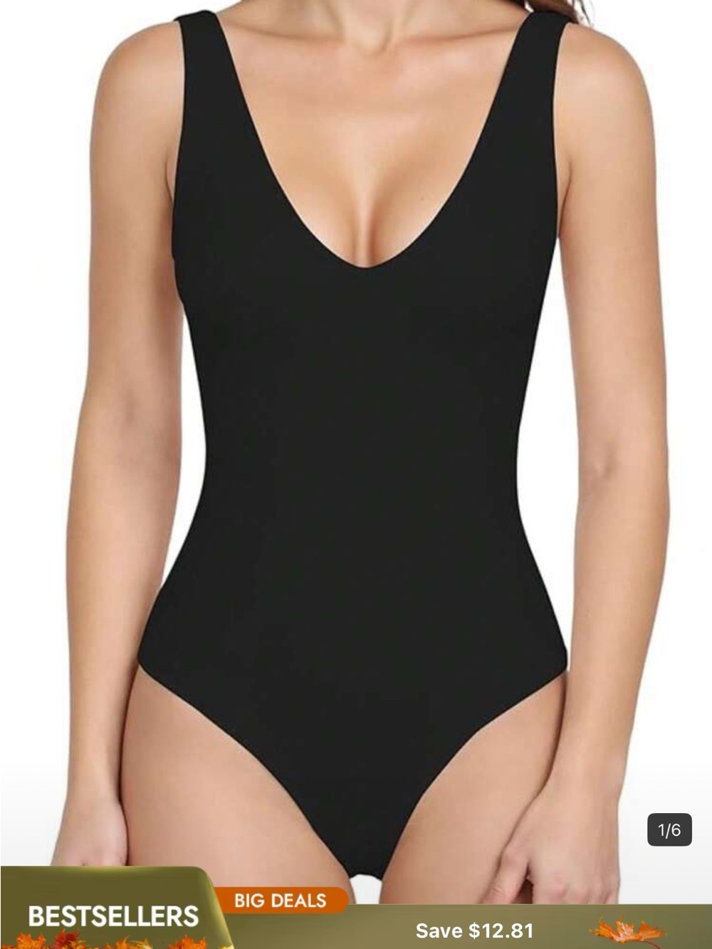 SHEIN Black Scoop Neck Bodysuit NEW